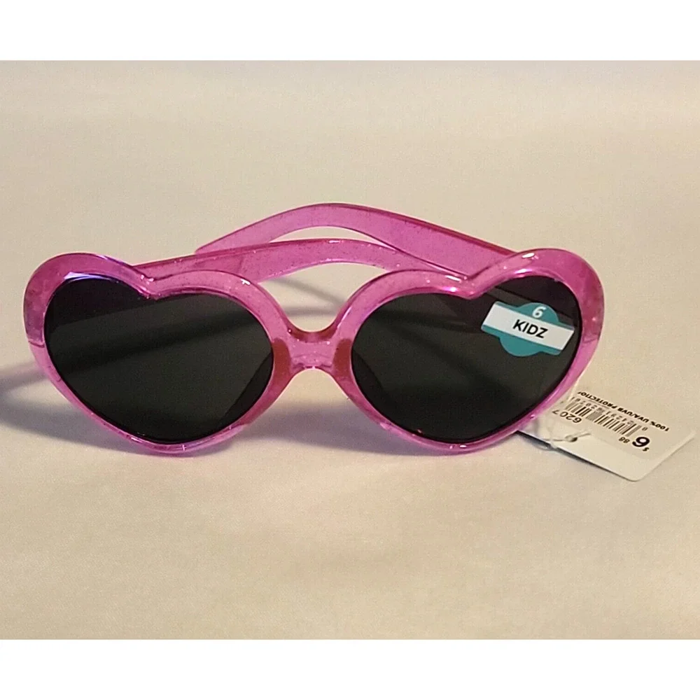 Piranha Kidz Sunglasses Style # 62076 Pink Glitter Heart Frame